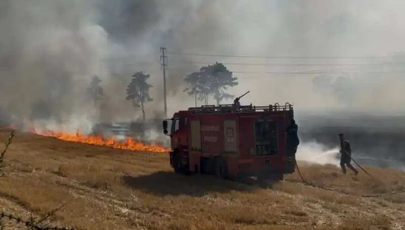 Kırklareli'nde Anız Yangını Korkuttu, Ekipler Seferber Oldu